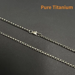 NEW 3mm TA1 Pure Titanium Square Box Chain Necklaces for Men Women DIY Pandant Anti-allergy Titanium Link Rolo Chain Necklaces