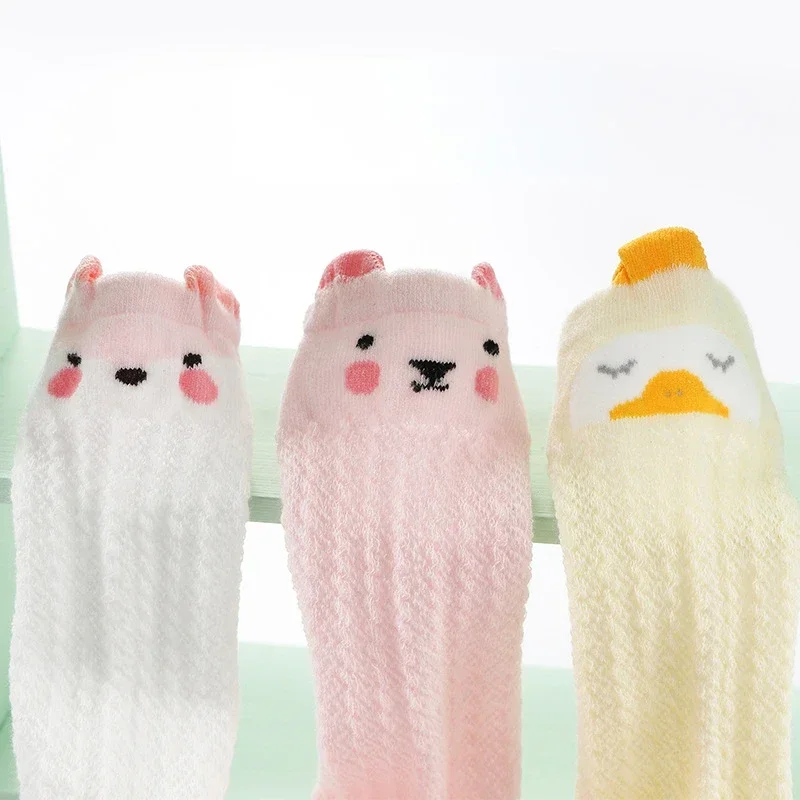 

Newborn Baby Socks Knee High Boy Girl New Born Toddler Cotton Long Socks Anti Slip Cute Cartoon Animal Non-Slip for 0-36M
