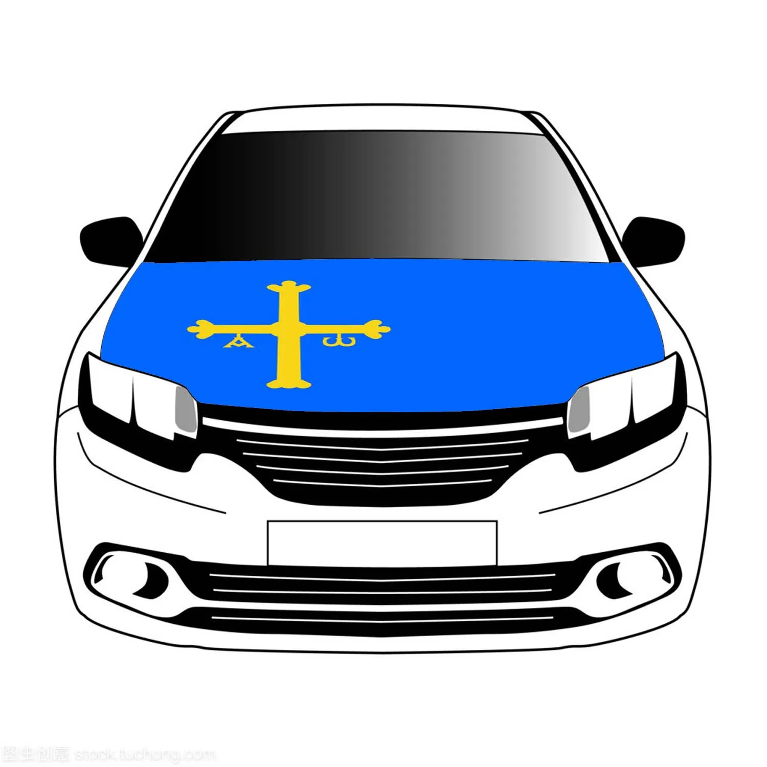 

Asturias flag flag car Hood cover 3.3x5ft/5x7ft 100% polyester banner Digital Printing Activities festivals and car use