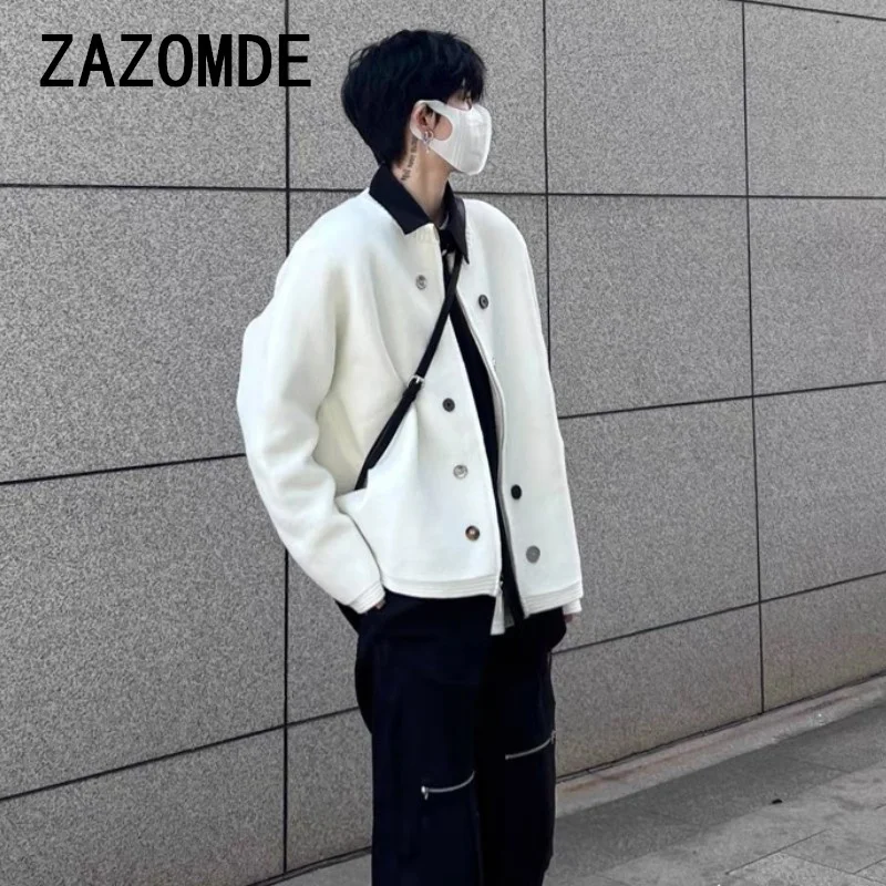 ZAZOMDE Men\'s Clothing Luxury Knit Cardigan Sweater Retro Zipper Long Sleeve Stylish Korean Popular Solid Color Leisure Knitwear