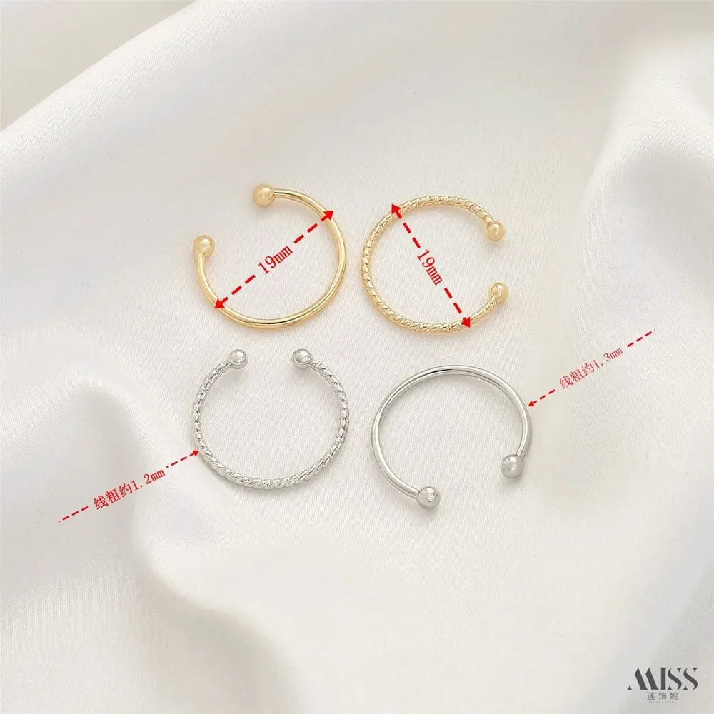 

14K Copper-clad Real Gold Adjustable Live Flower Ring, Glossy Ring DIY Jewelry Accessories Material