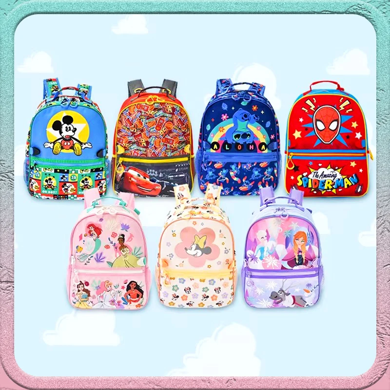 

Kids Backpack New Cartoon Campus Series Frozen Mickey Minnie Stitch Student Shoulder Schoolbag Lightweight Durable Spacious