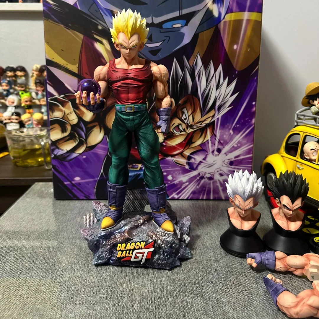 

31cm Gt Vegeta Figure Anime Dragon Ball Figure With Three Heads Vegeta Statue Figurine Model Collection Decora Desk Toy Gifts
