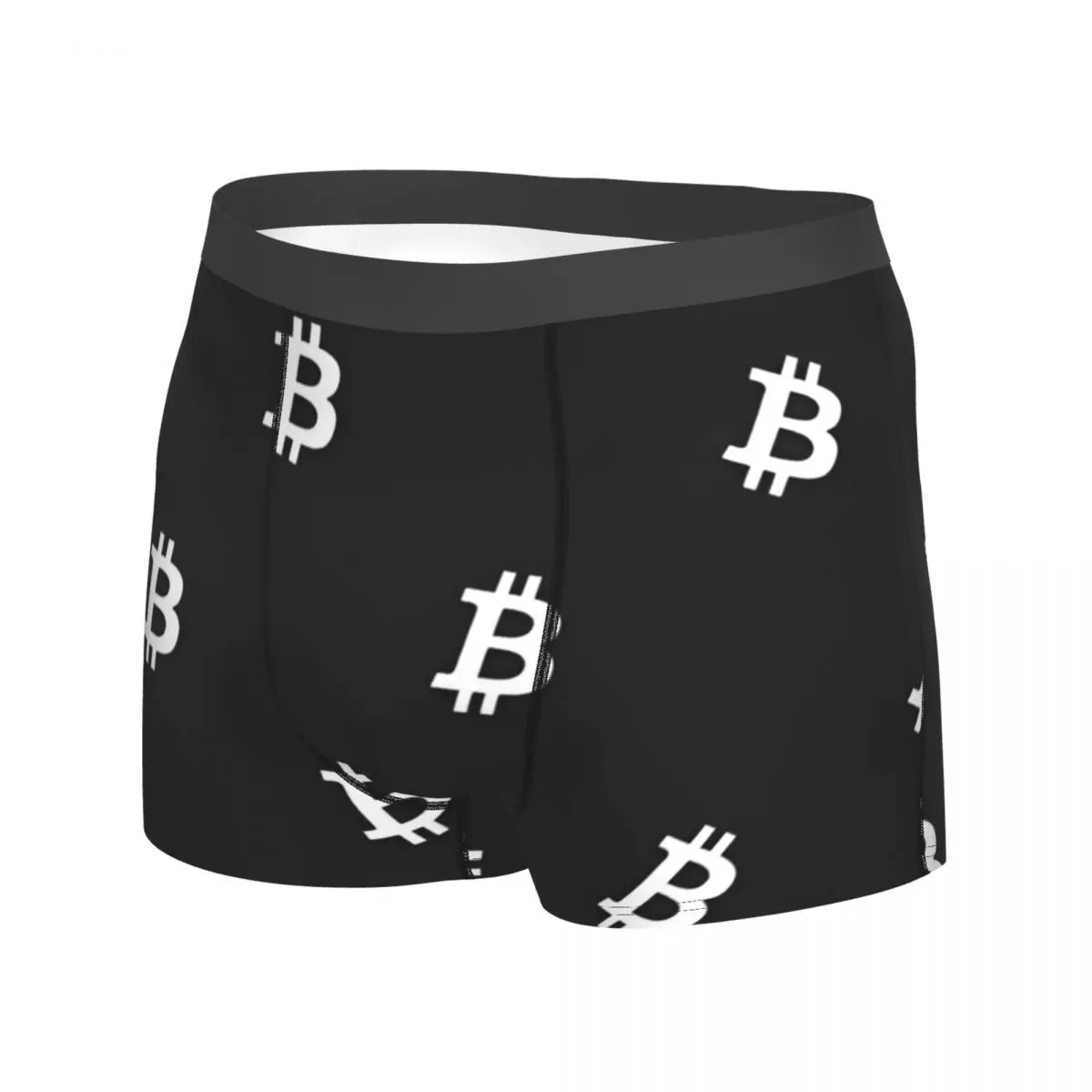 بيتكوين العملة المشفرة الملابس الداخلية بيتكوين BTC ثلاثية الأبعاد الحقيبة الساخن سراويل بوكسر الجمارك السراويل ملخصات مرونة الرجال السروال حجم كبير 2XL
