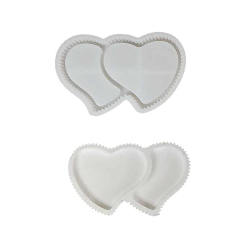 

H7EB Reusable Silicone Heart Striped Mold For DIY Decorative Trays Soap Holders