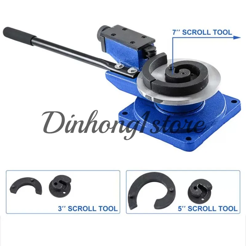 Manual Spiral Metal Bender Multifunction Steel Iron Universal Bending Machine 3 Scroll Tools for Metal Production