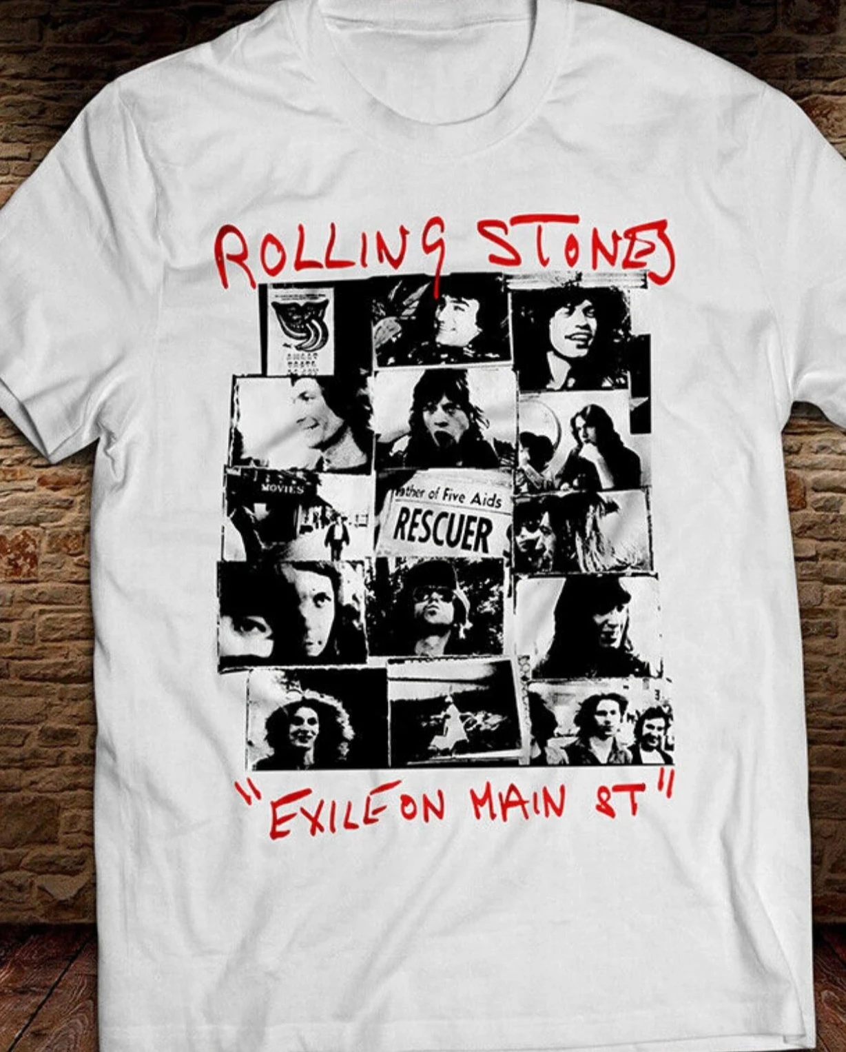 تي شيرت The Rolling Stones Exile on Main St Mick Jagger Keith Richards Rocks Off قميص قطني بأكمام قصيرة ورقبة دائرية تي شيرت للجنسين