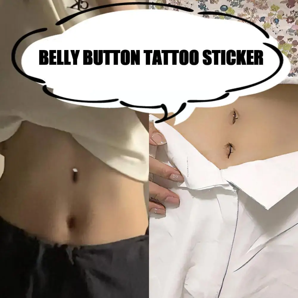 16 Sheets Simulation Belly Button Eye Tattoo Stickers Belly Button Tattoo Sticker For Any Skin Type Good Figure Artifact La Z2o6