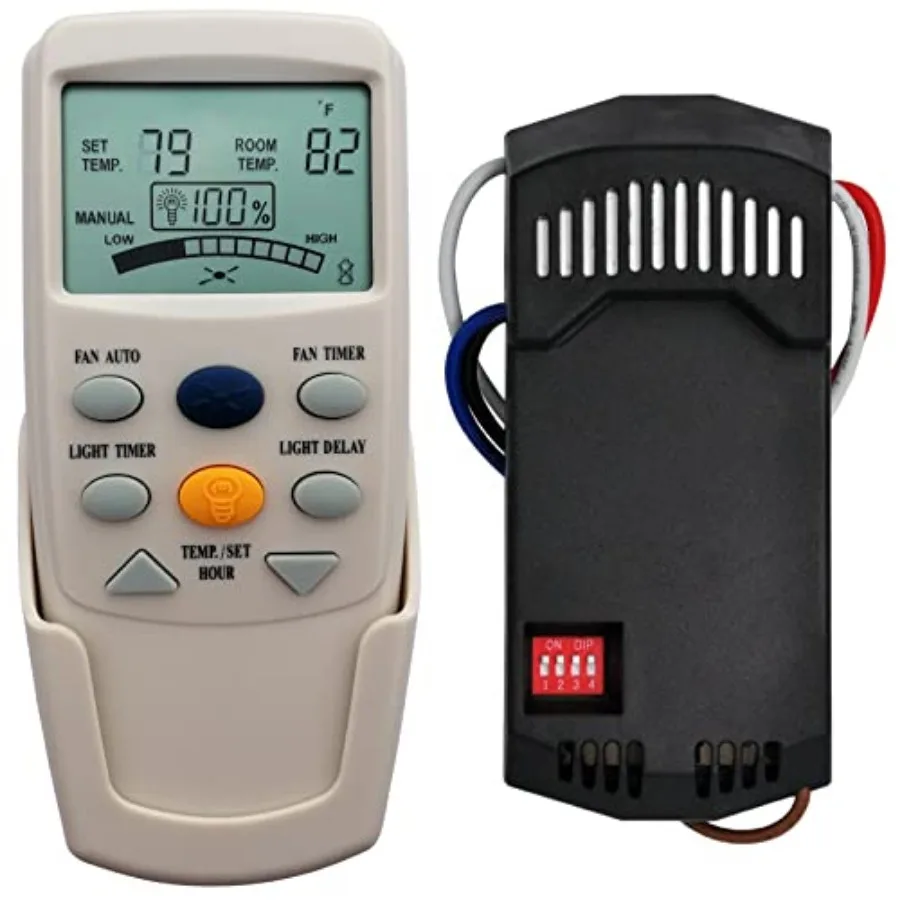 

Термостатический потолочный пульт управления освещением Hampton Bay Hunter с приемником, ЖК-дисплеем, индикацией температуры, 3 скоростями, замена для L3H, без диммирования