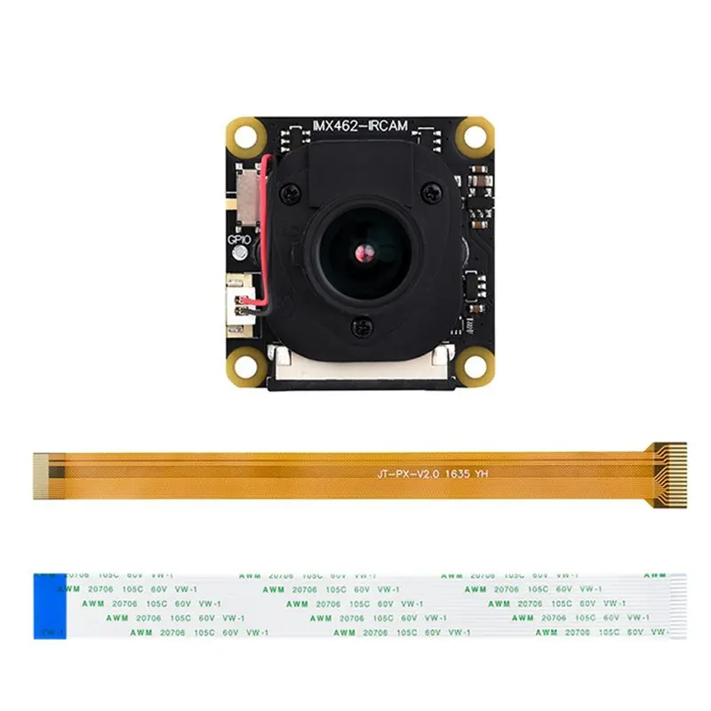 

IMX462 IR-CUT Sensor 2MP Fixed-Focus Starlight Camera 90° DFOV For Raspberry Pi 5/4B Series Boards