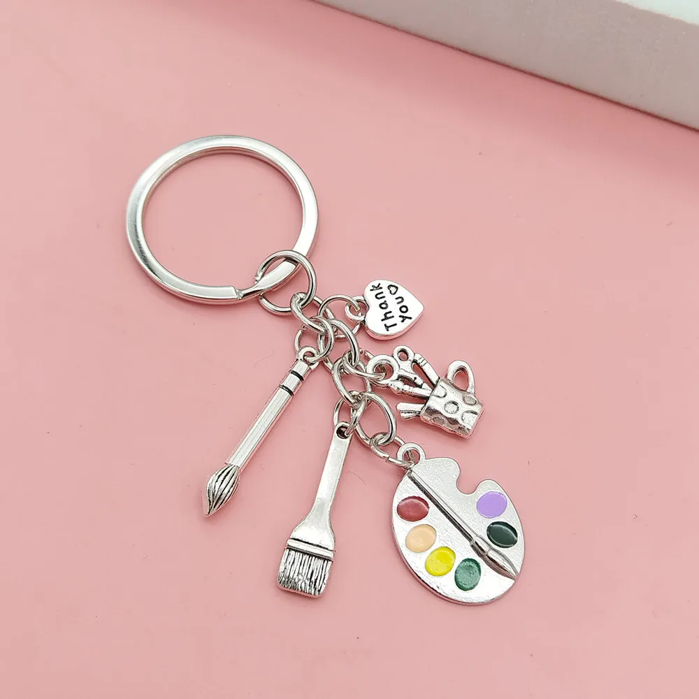 DIY Creative Color Palette, Keychain, Pen Holder, Paintbrush, Drawing Board, Keychain, Thanksgiving Metal Gift