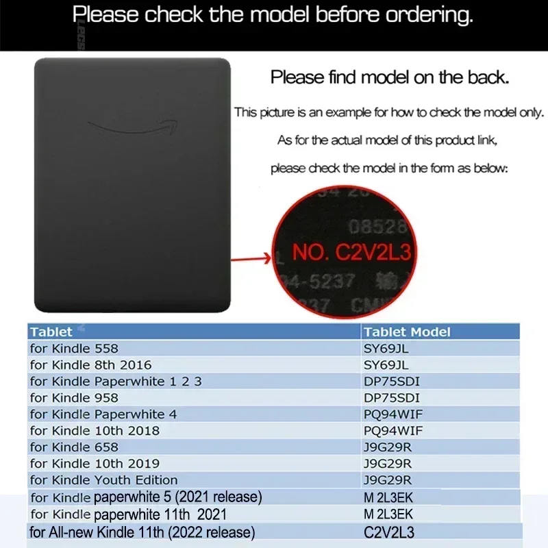 جراب شفاف للجديد ، غطاء لـ Kindle Paperwhite 11 و 3 و 2 و 1 و E21 و 5th و 6th و 7th و 10th من الجيل ، ،