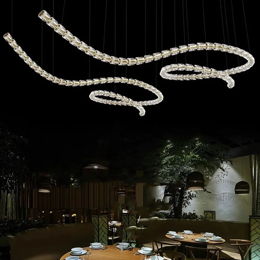 

Light luxury Bubble LED Necklace Chandelier Modern New Trend Pendant Light Luminaire Hanging Lamp For Living Room Duplex Loft