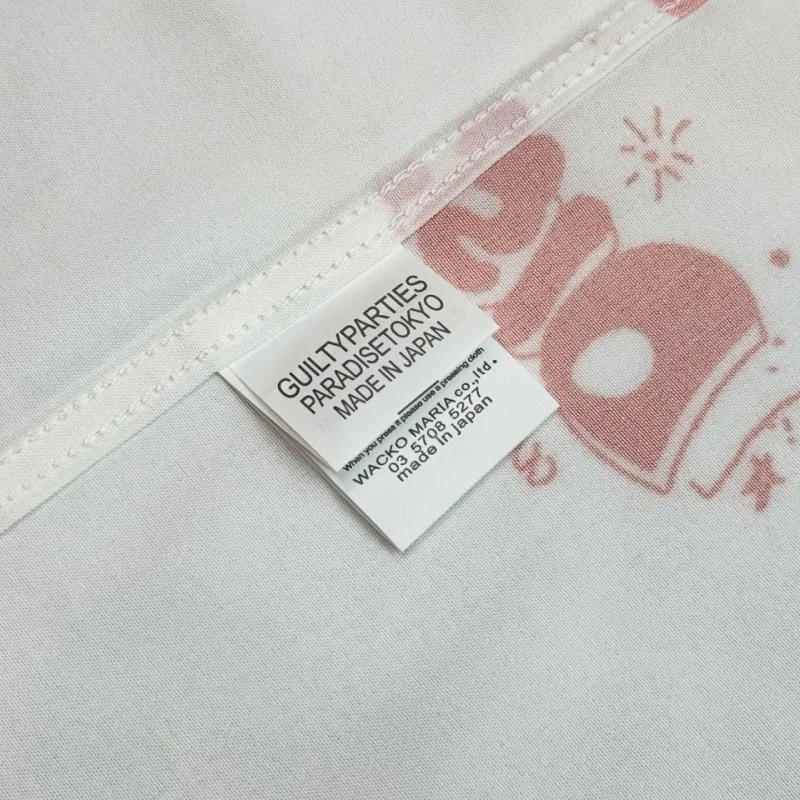 Black White Purple WACKO MARIA Full Print Tagline Shirt Summer High quality Men's Tops Fashion Women's Short Sleeve Shirts