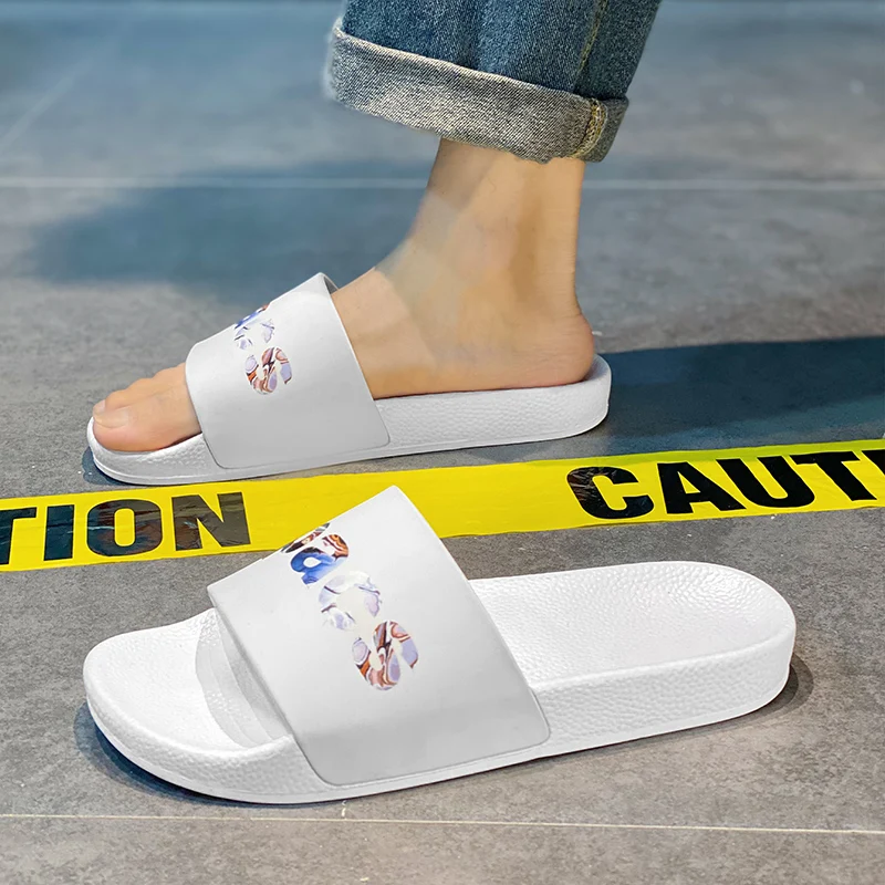 Summer Men Slippers Trend Print Slides Outdoor Clogs Beach Slippers Flip Flops Male Casual Indoor Home Slides Bathroom Shoes 45