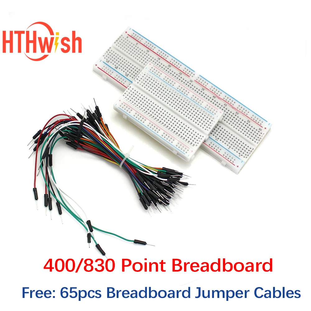 Dupont Wire Kit Breadboard 400/ 830 Point Breadboard with 65PCS Jumper Wire Test PCB Board Bread Wire  Electronic Kit