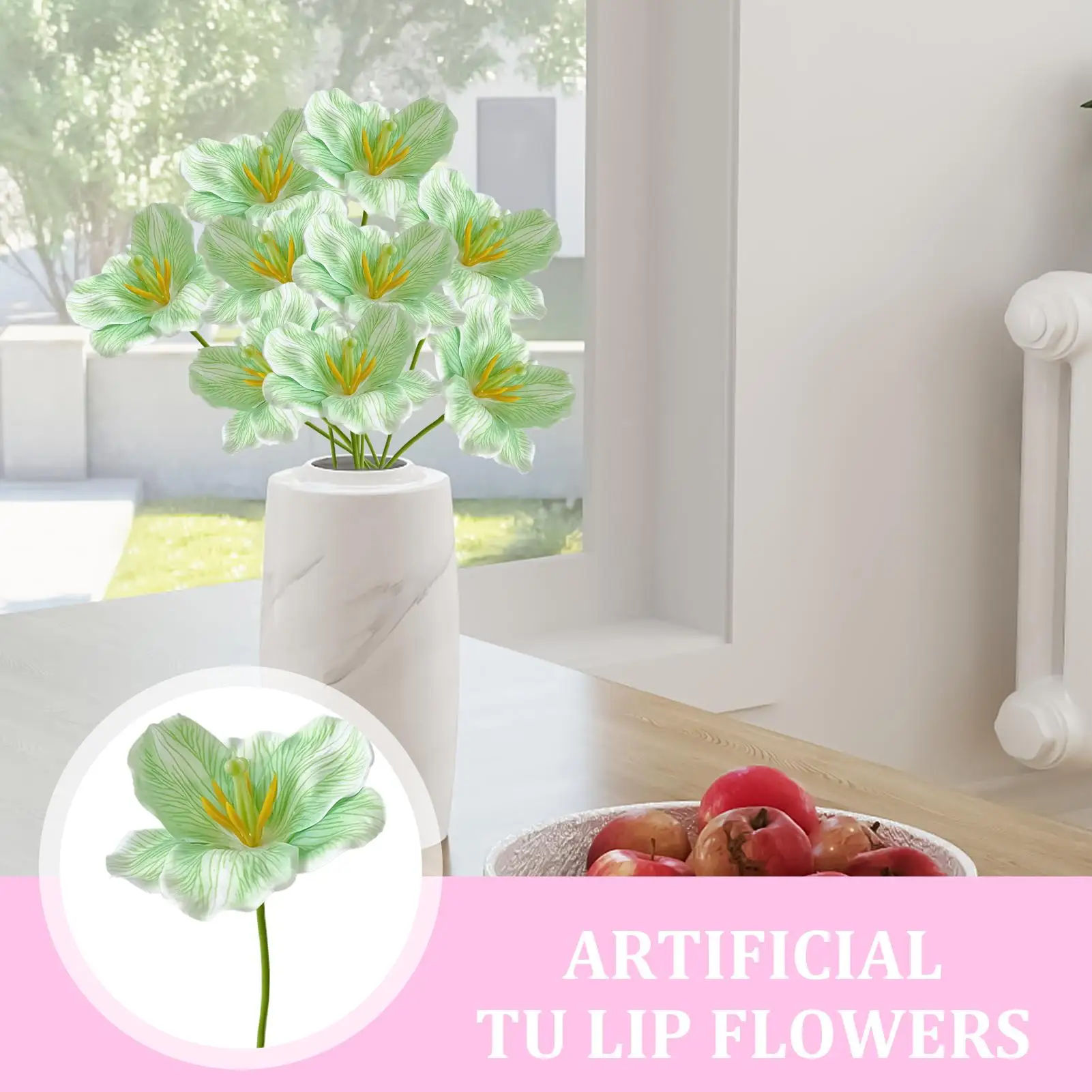 

Fake Flower Leafless Fake Flower With Stem 4.33 Inches Home Wedding Decoration Retro Photography Props For Commercial Display