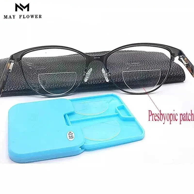 Vergrößerung Wiederverwendbare Bifokallinsen Flüssigsilikon Bifokallinse Stick-on Presbyoc-Brille Sonnenbrille mit Dioptrien – Detail 1