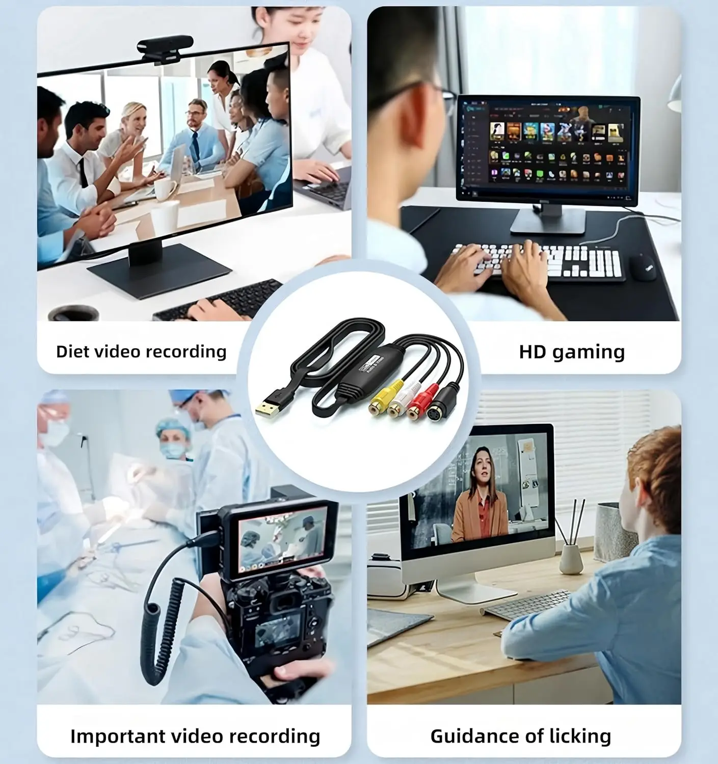 Immagine 5: Scheda di acquisizione video da 3RCA a USB 2.0 Converti vecchio VHS Mini DV VCR TV DVD a digitale per computer portatile Windows