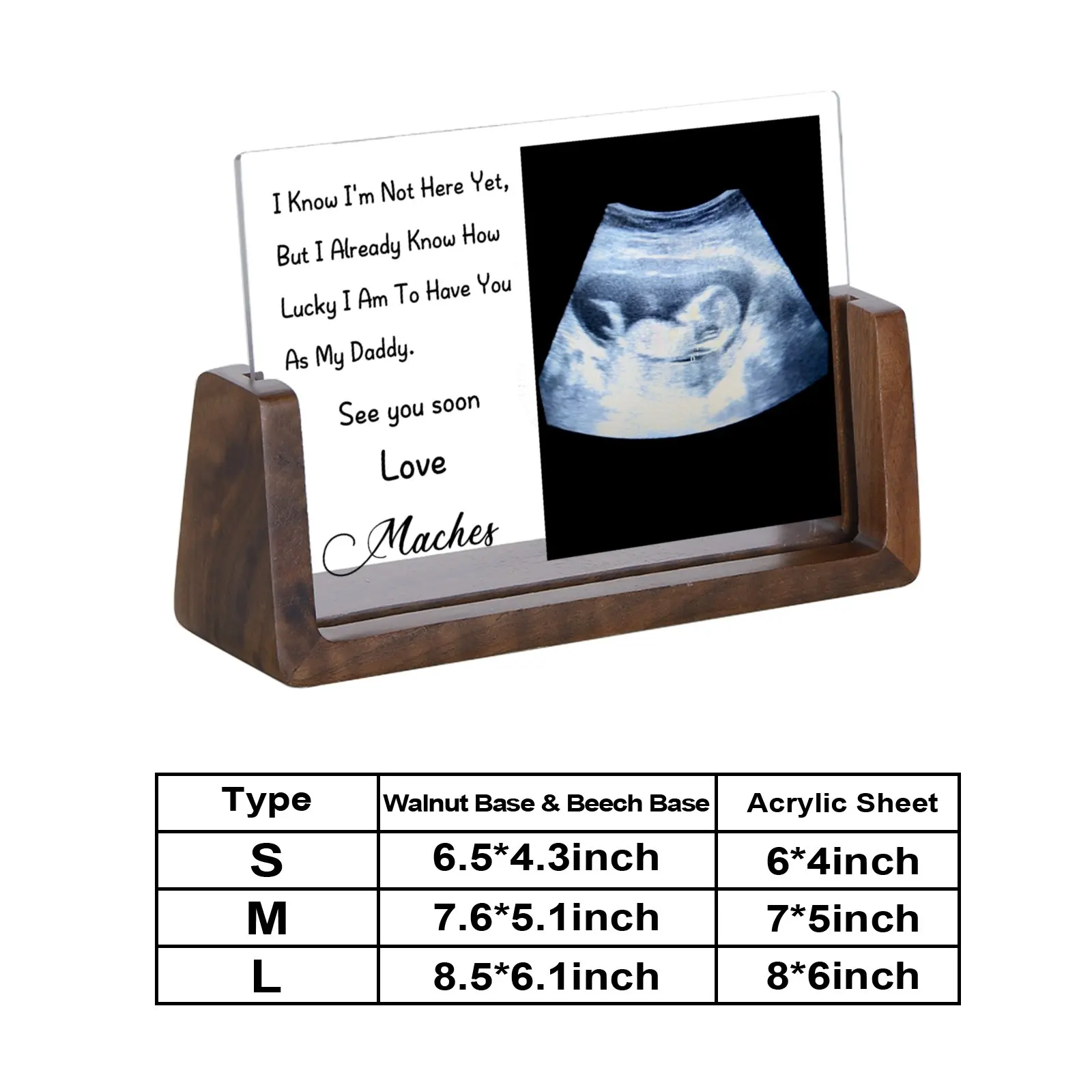 Personalised Father\'s Day Gift Newborn Memorial Photo Frame for New Dad Husband from New Mom Wife Custom Home Desktop Decorative