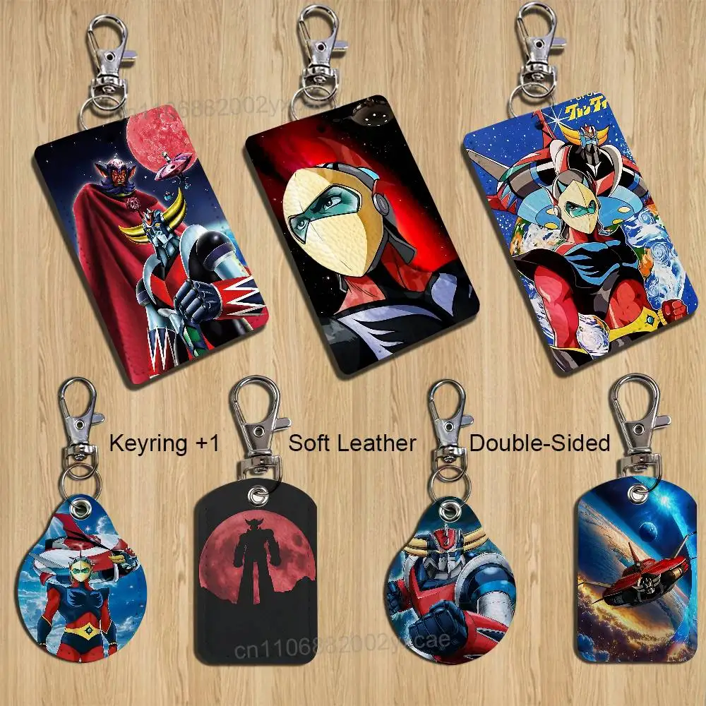 Alloy UFO Goldorak Grendizer Keychain Holder Suitable For Subway Bank Card Bus Case Badge Holder Wallet Card Textured pattern