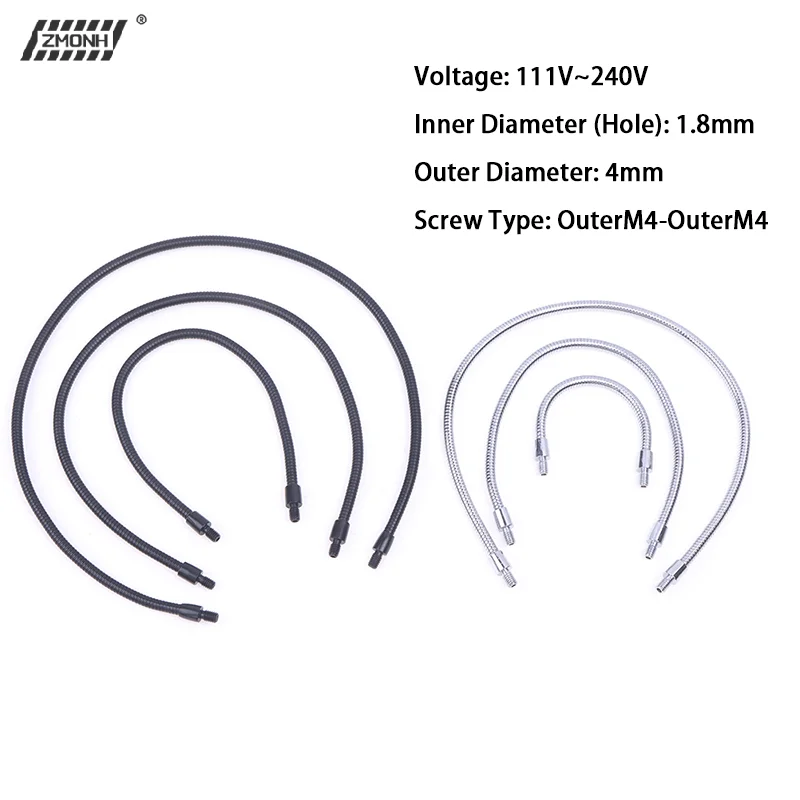 

[H]LED M4 Black Silver Microphone Positioning Hose Two External Teeth M4 Flexible Snake Tube