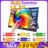 HGFRTEE 15.6 Inch Touch Portable Monitor ADS-IPS 1920*1080P 300cd/m2 Extended Display for Laptop Second Screen XBox PS4/ 5