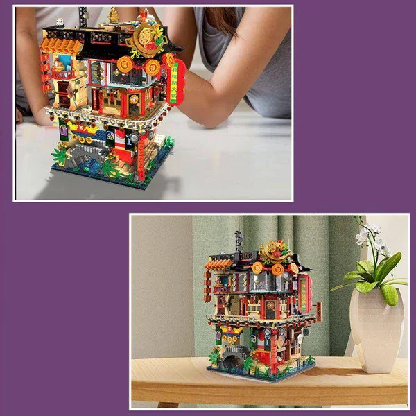 4653PCS Creative Expert Chinatown Bangkok Building Blocks Set City Street View Architecture Model Bricks Toys Xmas Gifts For Kid