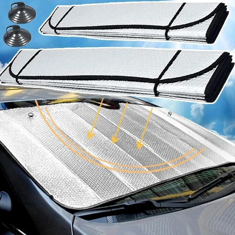 

Universal Windshield Sunshades Foldable Car Front Window Sunshade Snow Ice Protection Cover Winter Summer Windshield Shield