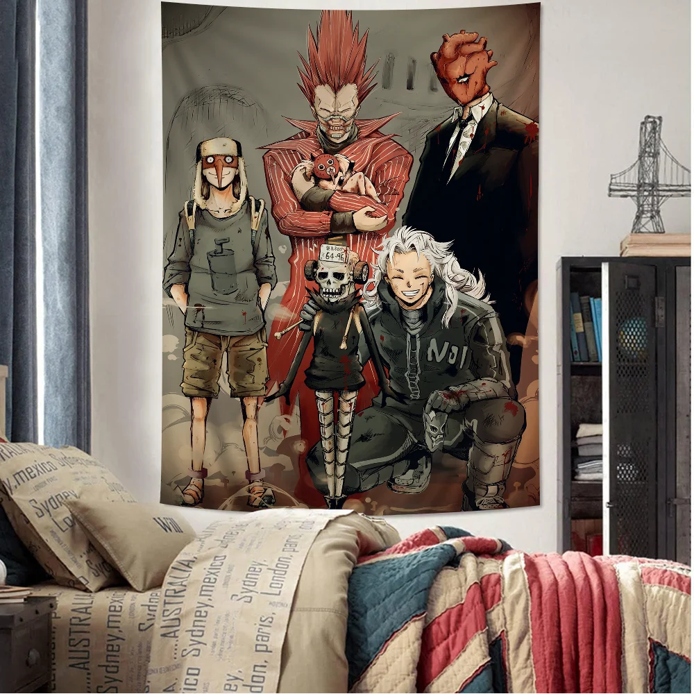 Dorohedoro Cartoon Tapestry Hippie Flower Wall Carpets Dorm Decor Art Home Decor