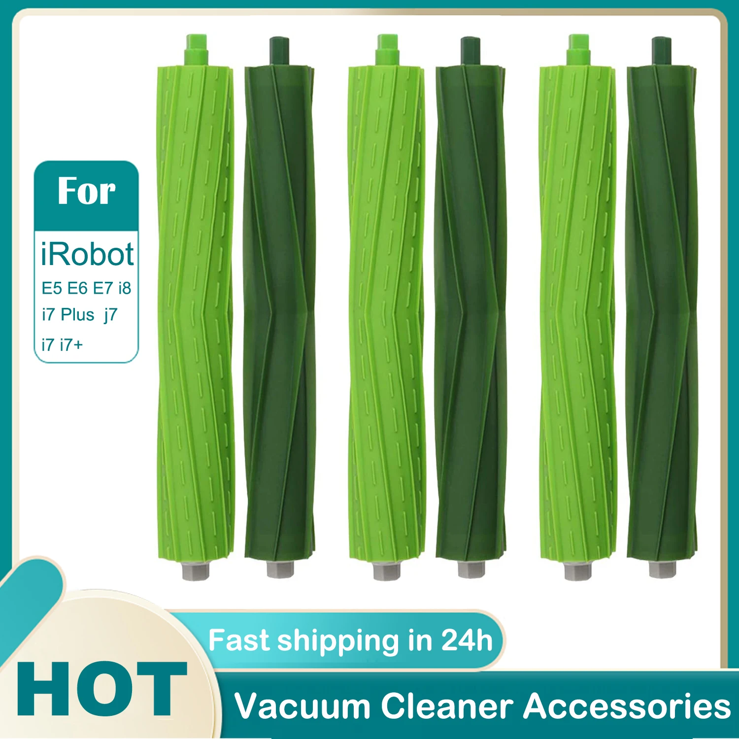 فرشاة لفة استبدال ل iRobot Roomba i7 +/i7 زائد E5 E6 I سلسلة جهاز آلي لتنظيف الأتربة قطع غيار مطاطية فرش