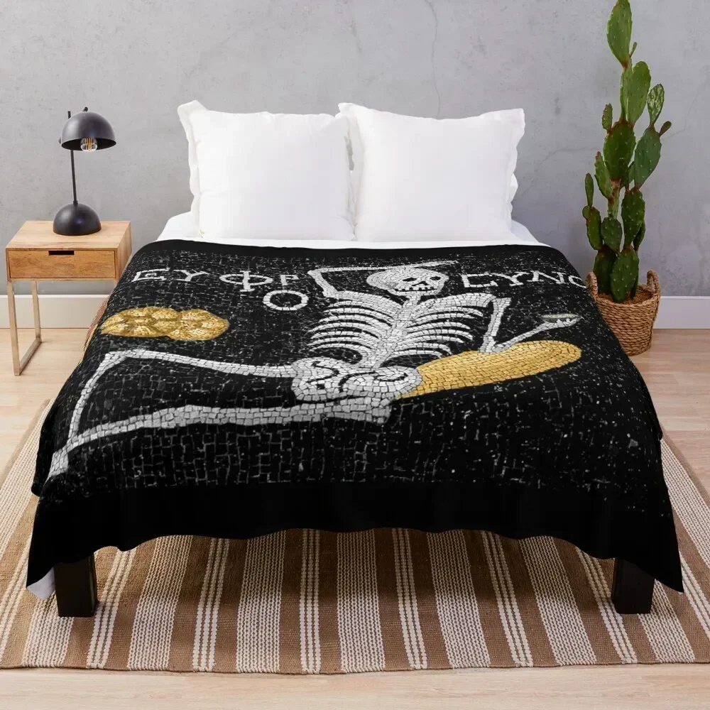 

Be Cheerful, Enjoy Your Life - Ancient Greek Mosaic Throw Blanket Outdoor Soft Blanket for Picnic Beach Camping