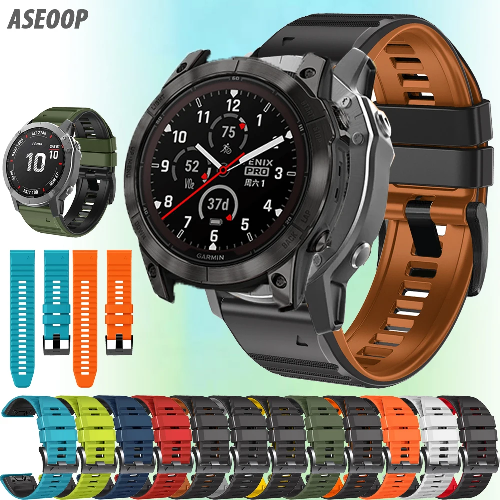 

Tactix 7 ProСиликоновый ремешок для часов Garmin Fenix 7X 6X 6 5 5X Plus Epix Gen2 Enduro3 2 Ремешок на запястье QuickFit Release Bracele