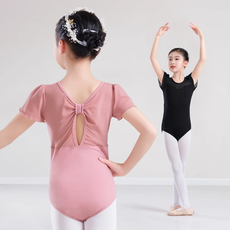 Ballet Leotards for Girls Child Dance Leotards Short Sleeve Dance Gymnastic Bodysuits Cotton Ballet Costumes