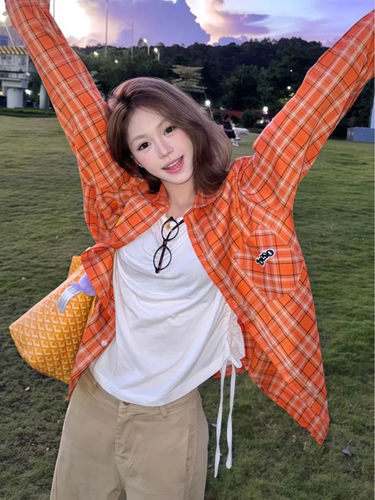 

Cleanfit оранжевая вышитая клетчатая длинная све irt для пар Sle осень ленивый узор из смеси хлопка и полиэстера мужская irt