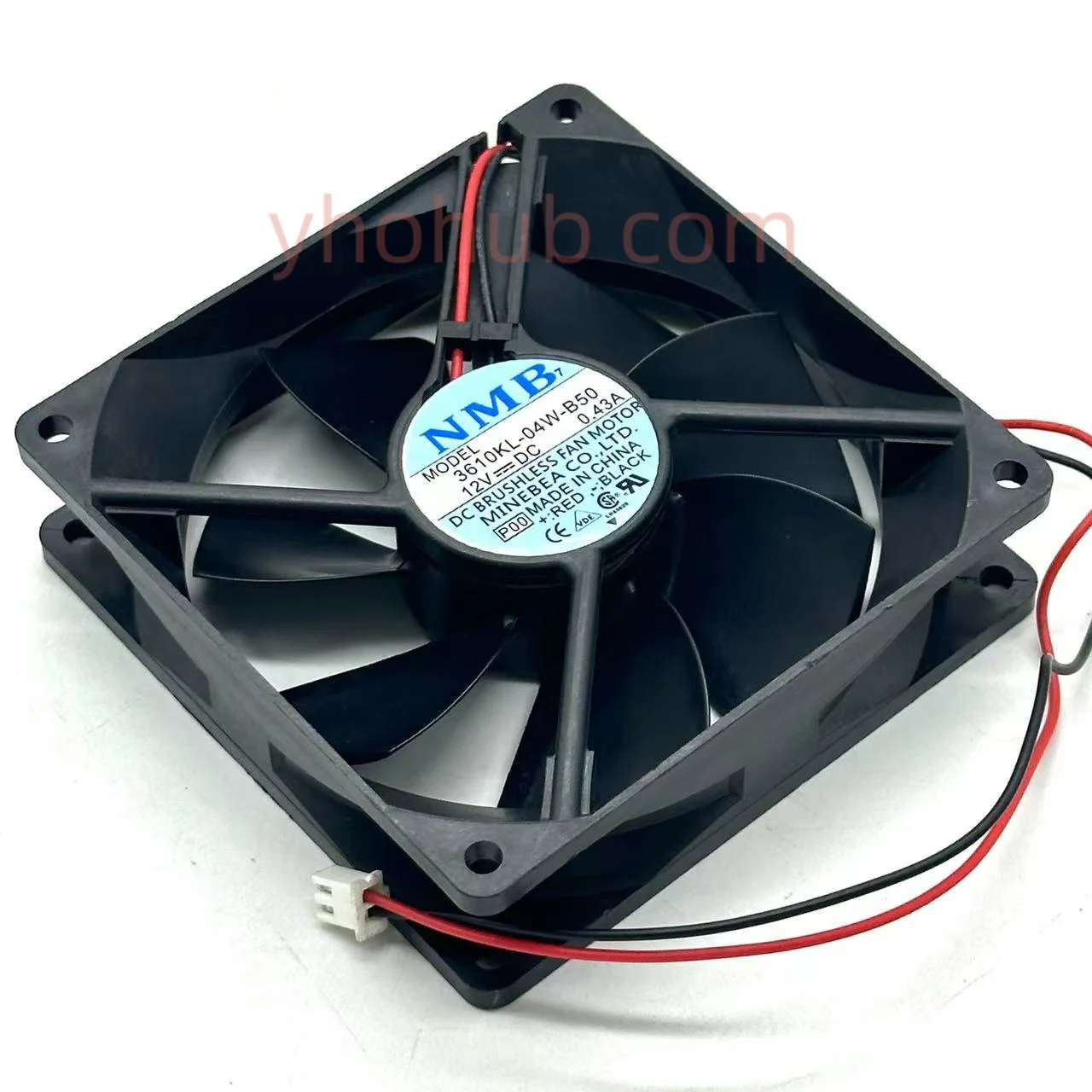 NMB-MAT 3610KL-04W-B50 DC 12V 0.43A 2-Wire 92X92X25mm Server Cooling Fan