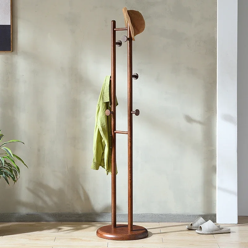 

All solid wood coat rack hanger floor-to-ceiling bedroom home simple modern ash wood office bedside clothes hanging artifact