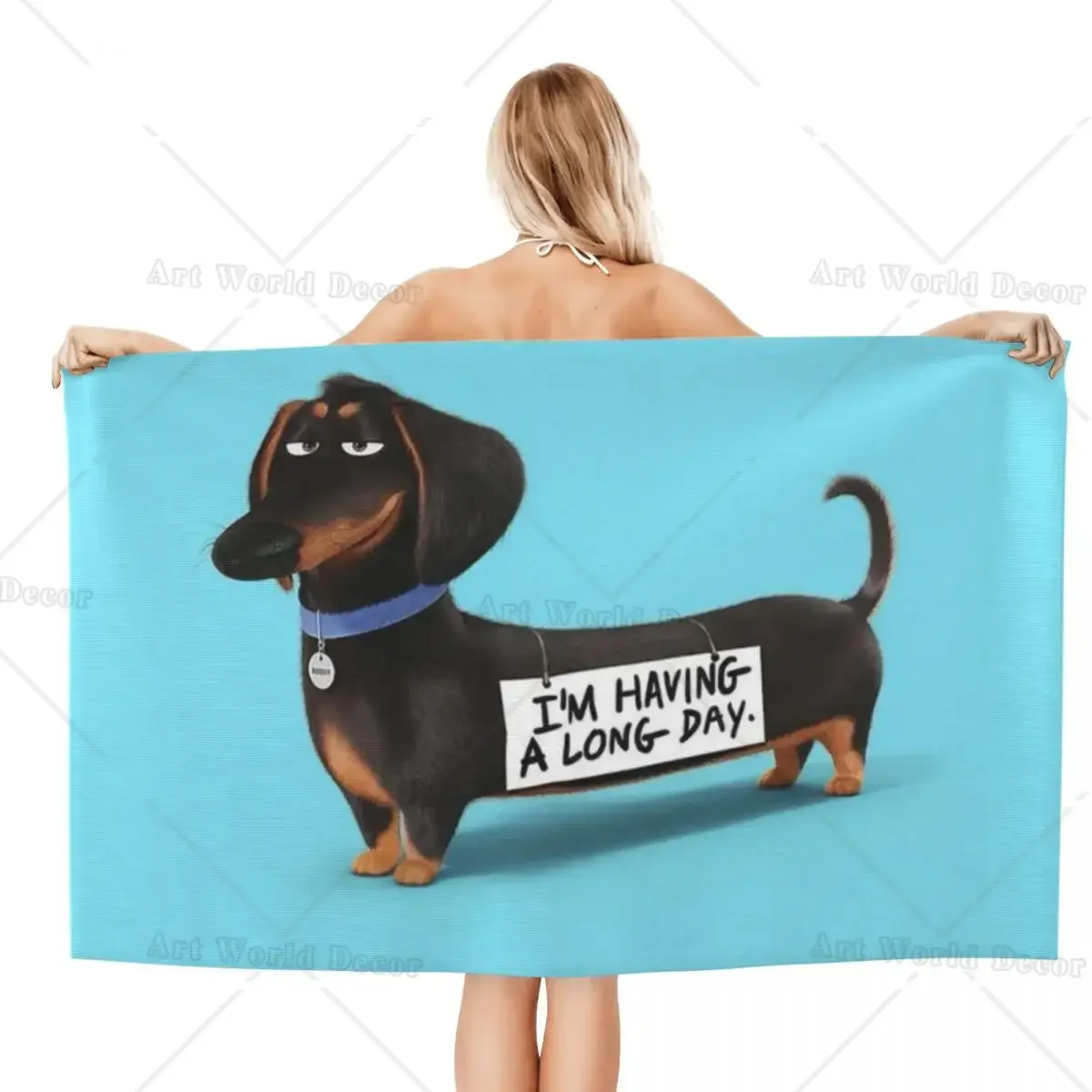 Custom Kawaii Dachshund Bath Beach Towel Microfiber Sausage Badger Wiener Dog Travelling Swimming Camping Towels