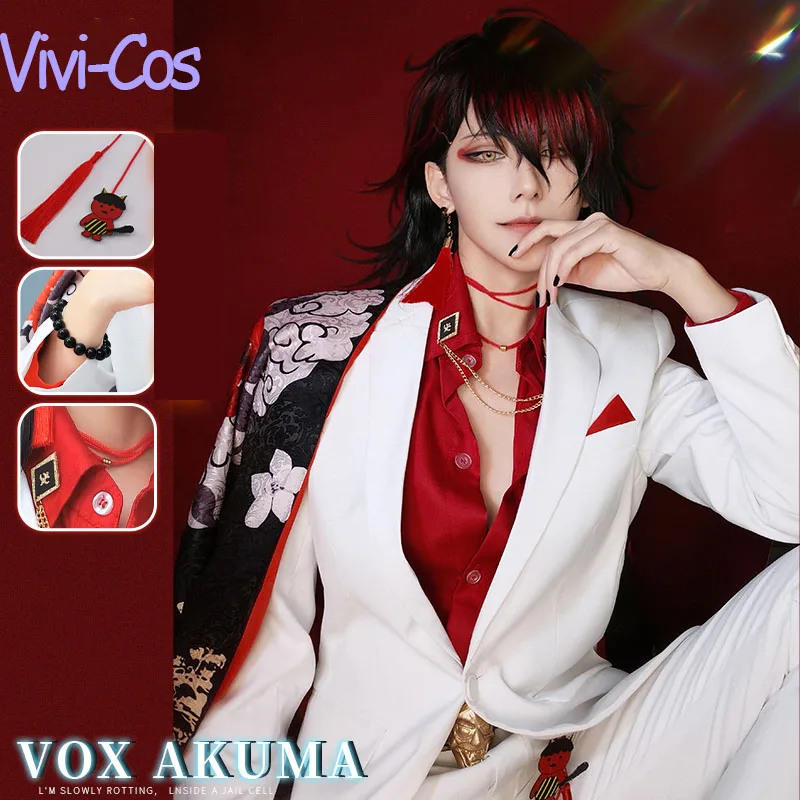 Vivi-Cos Anime Virtual Youtuber Mysta Rias Cool Suit Cosplay Costume Handsome Cute Uniform Halloween Role Play Set New S-XL