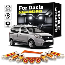 TPKE 11Pcs Canbus LED Interior Trunk Reading Light Kit For Dacia Dokker 2013- 2019 2020 2021 2022 2023 Car License plate Lamp