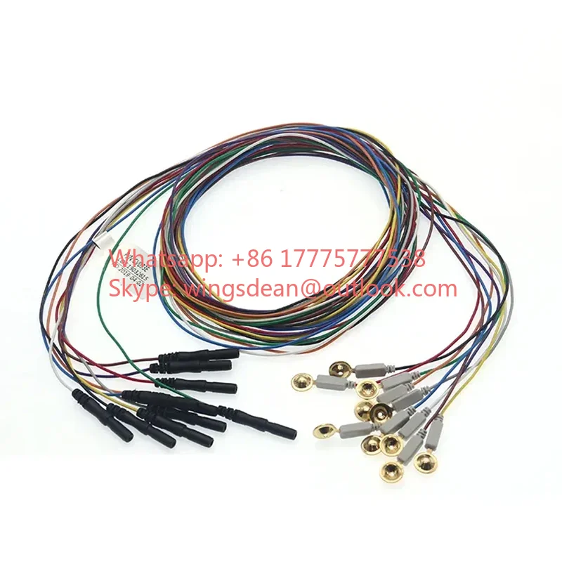 

10pcs/Lot Molded Din 1.5 EEG Electrodes Cable with Gold Plated Cup with Colorful Cable