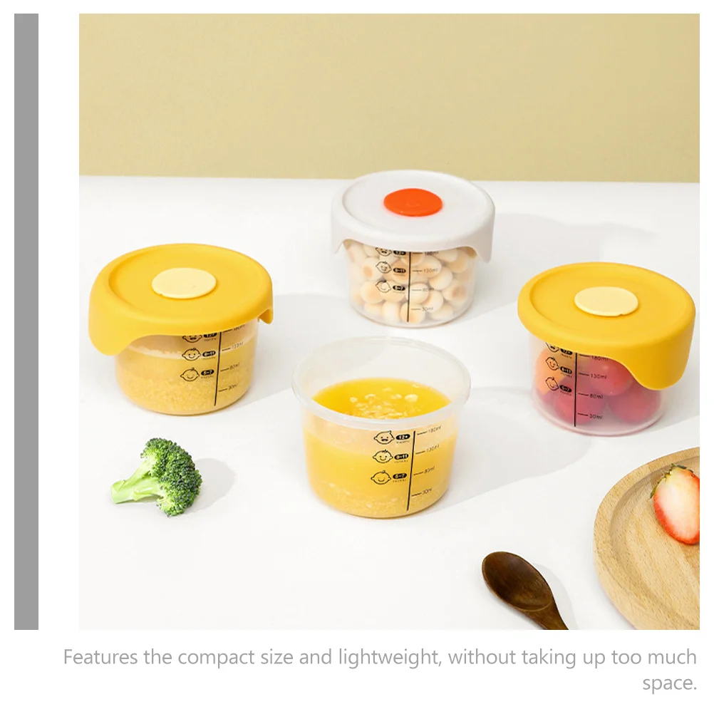 

2Pcs Baby Food Storage Boxes Leakproof Small Bowls Dishwasher Microwave Safe Practical Baby Food Holder Infant Snack Container