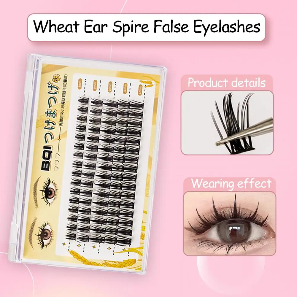 自己粘着つけまつげクラスターセットナチュラルルックまつげエクステンションキット毎日のパーティーメイク用高密度つけまつげ