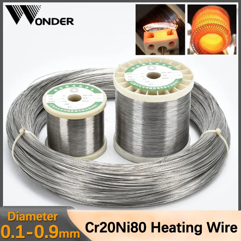 Nichrome Wire Cr20Ni80 Heating Wire Resistance Wire Alloy Heating Yarn Mentos Diameter 0.1-0.9mm