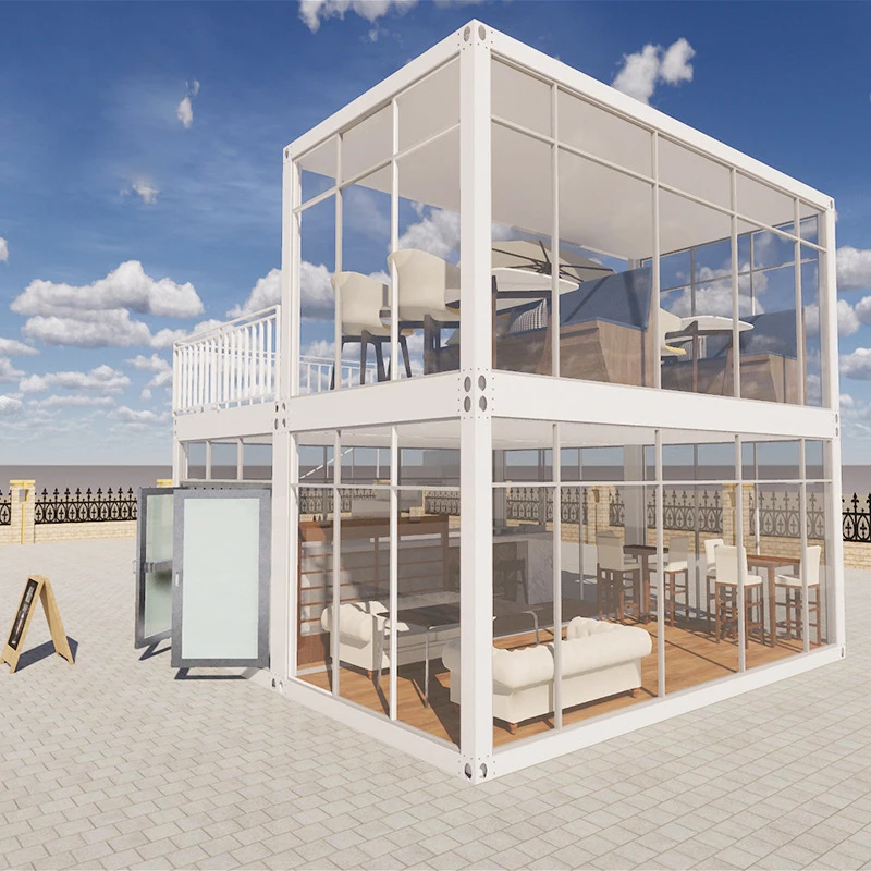 Casa contenedor modular prefabricada de doble y almacenamiento: 2 - Dormitorio Hermoso espacio vivo