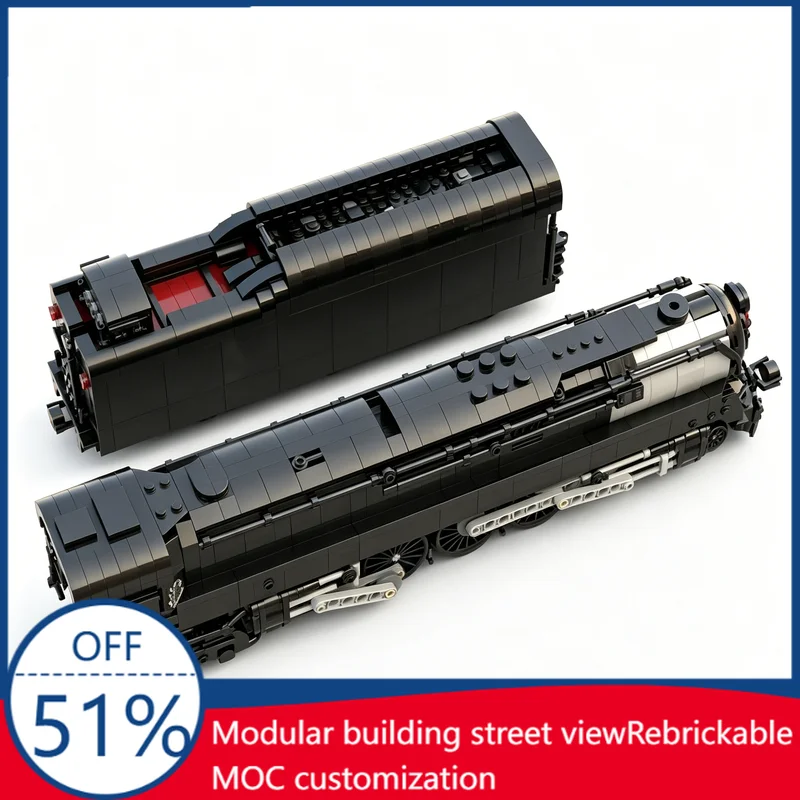 1630Pcs 1:48 Pennsylvania Railroad Q1 Duplex Power Functions Custom Building Blocks Steam Locomotive Model Educational Xmas Gift