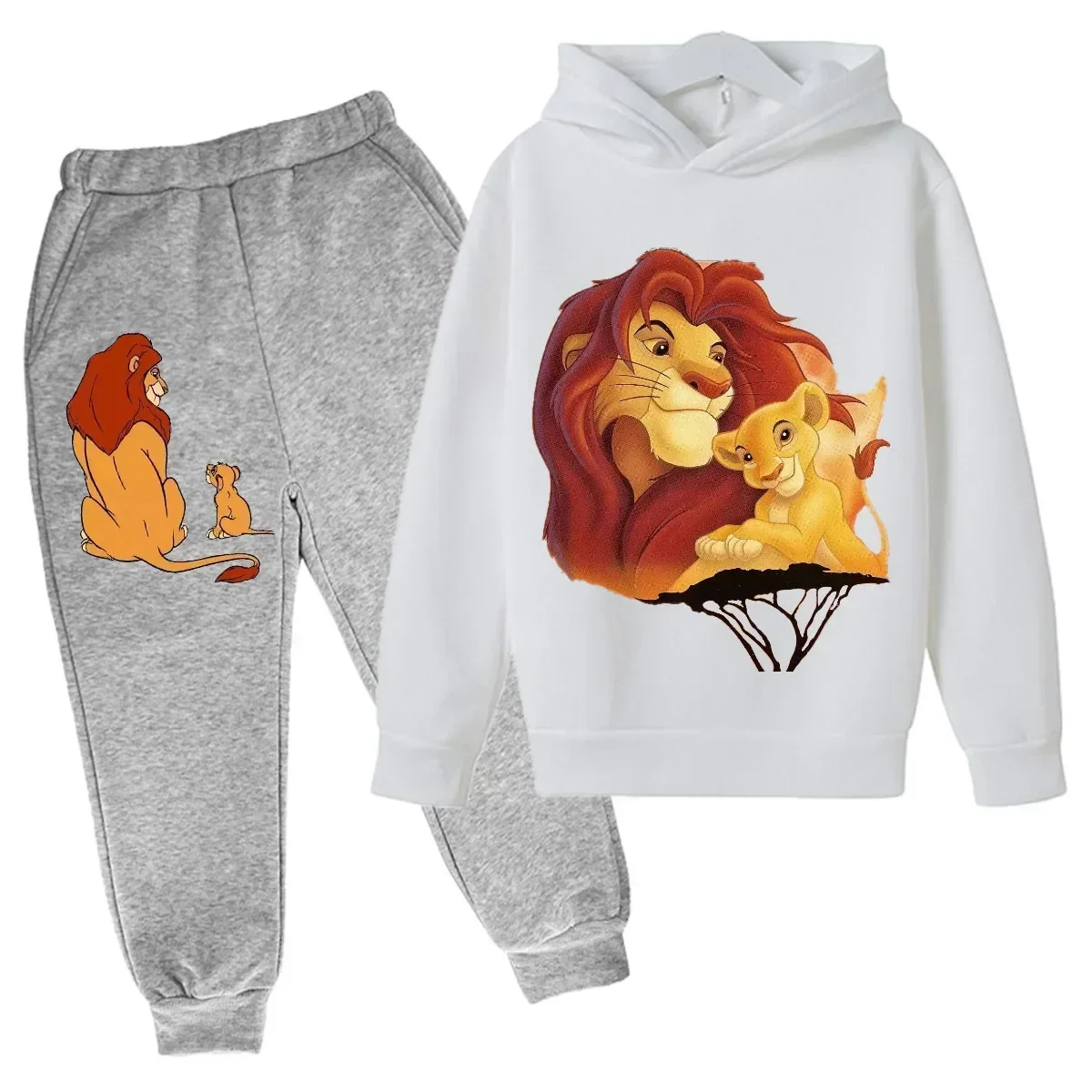 Disney-Boys and Girls Lion King Simba Hoodie Casual Suit Classic Clothing Fashion Spring/Autumn Holiday Gifts Kids Clothes Girls