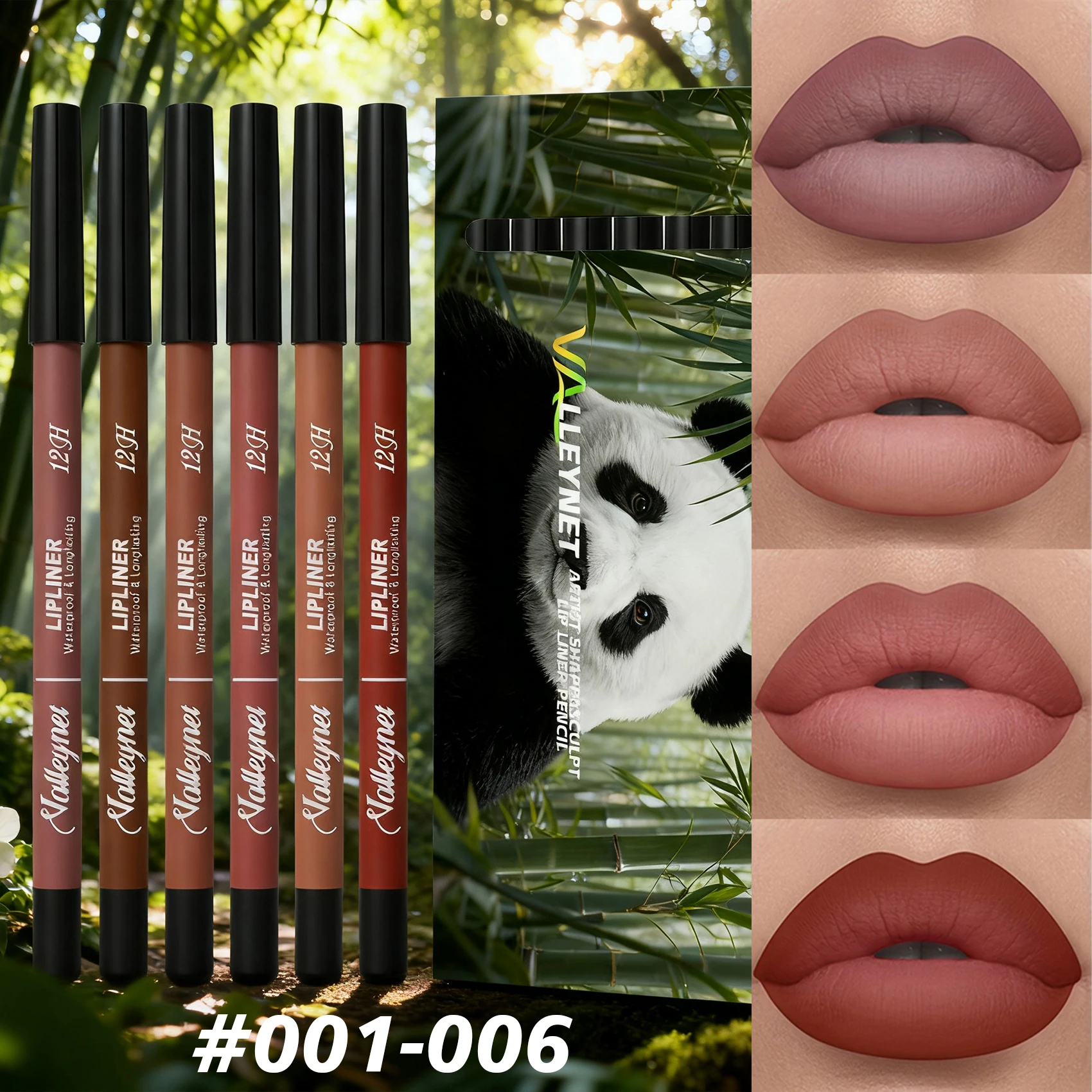 6 個セット超極細木製リップライナーセットヌードブラウンベルベットマット長持ち防水リップコンボセットメイクアップチュートリアル化粧品