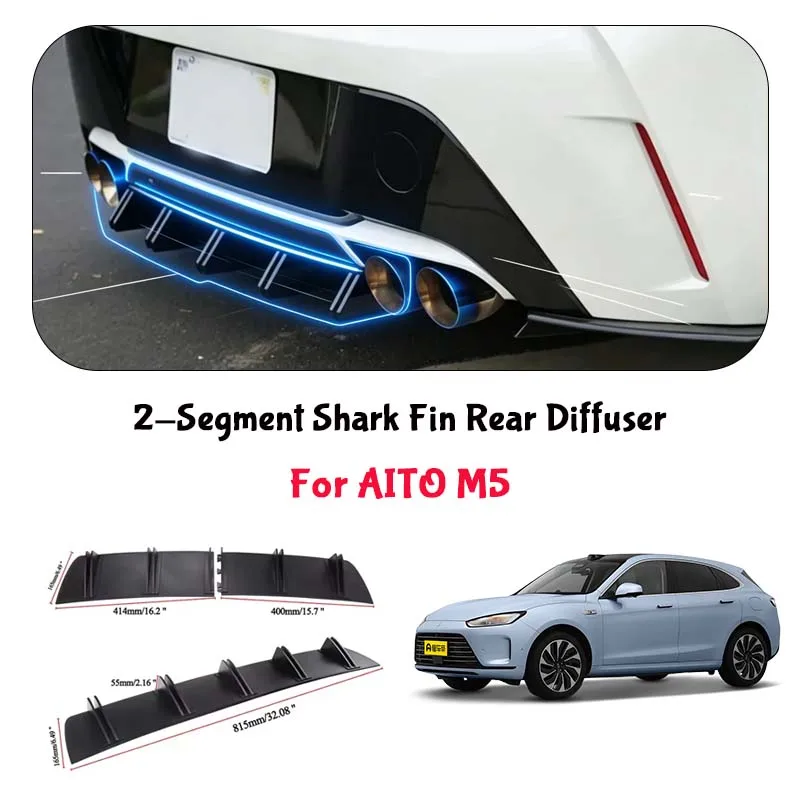 For AITO M5 Shark Fin Rear Diffuser Split Chassis Spoiler Auto Aerodynamic Parts Aerodynamic Modification