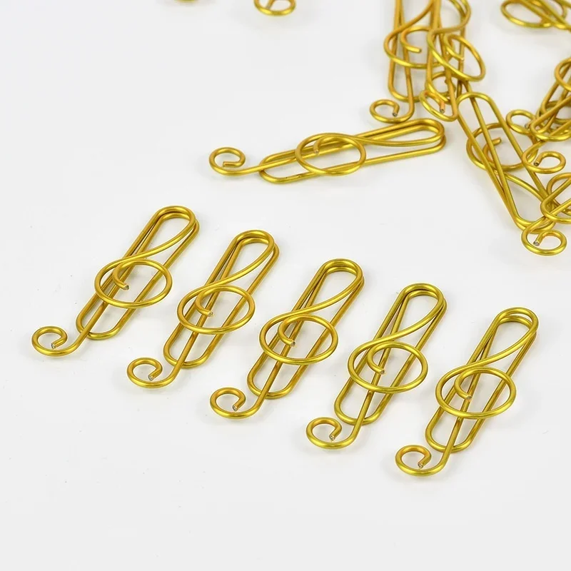 20/40Pcs Creative Music Note Shaped Creative File Clamp Paper Clip Bookmark Holder Paper Decorative Clip for Office School Home